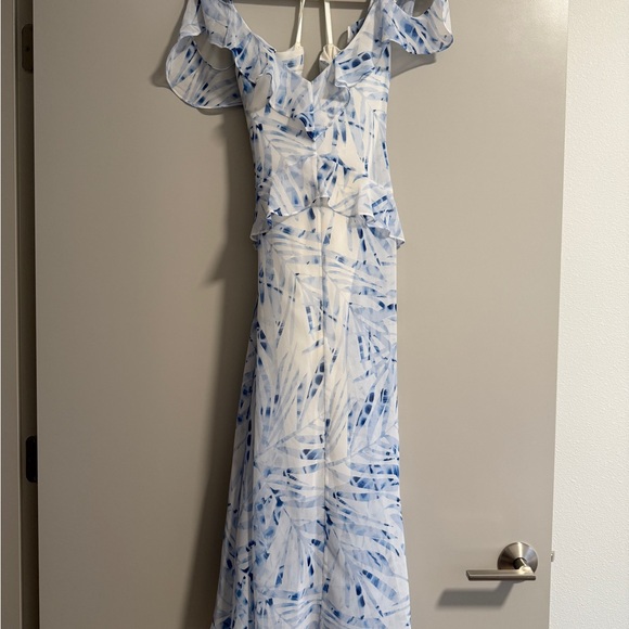 BCBGMaxAzria Dresses & Skirts - BCBGMaxAzria Blue and White Maxi Dress
